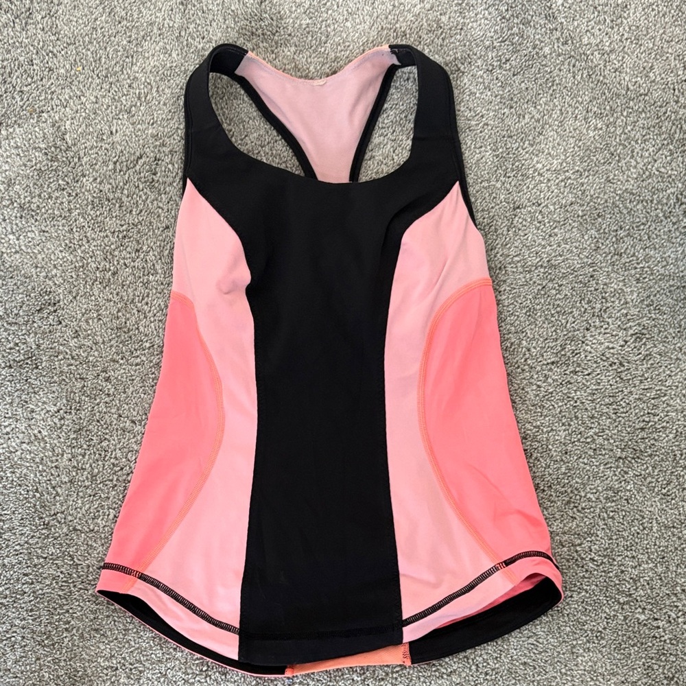 lululemon athletica Black and Pink Tank Top